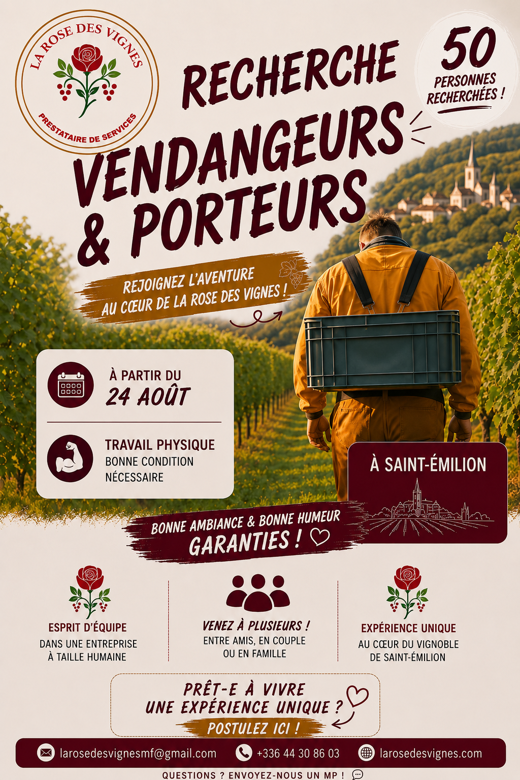 Recrutement La Rose des Vignes